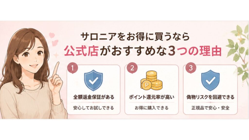サロニアをお得に買うなら楽天公式店がおすすめな3つの理由の見出し画像