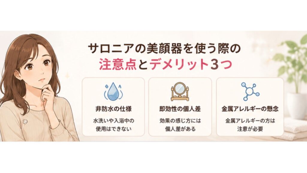 サロニアの美顔器を使う際の注意点とデメリット3つの見出し画像