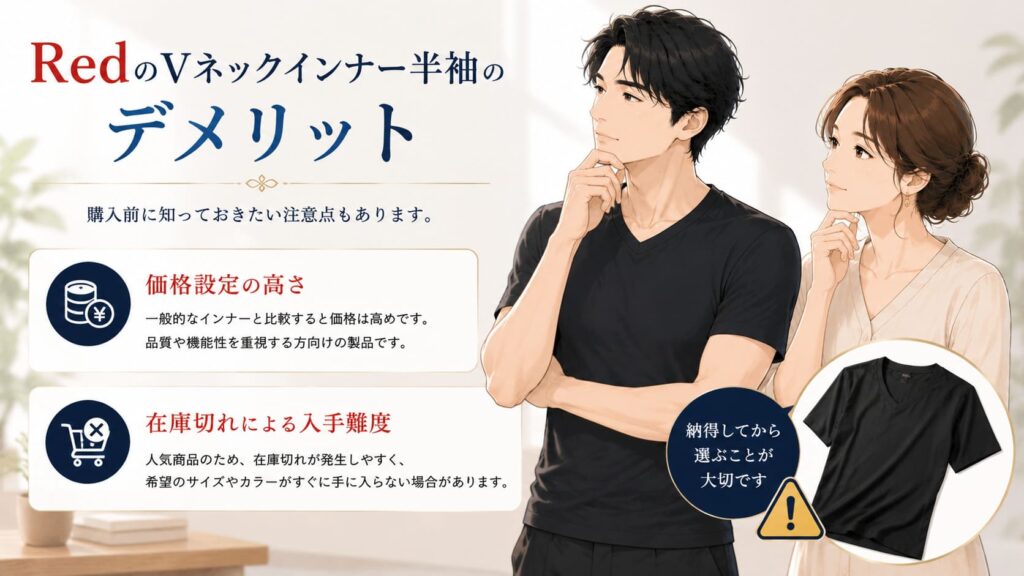 RedのVネックインナー半袖のデメリットの見出し画像
