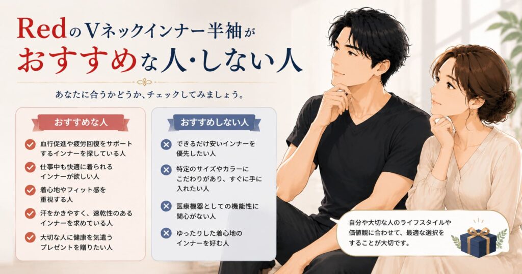 RedのVネックインナー半袖がおすすめな人・しない人の見出し画像