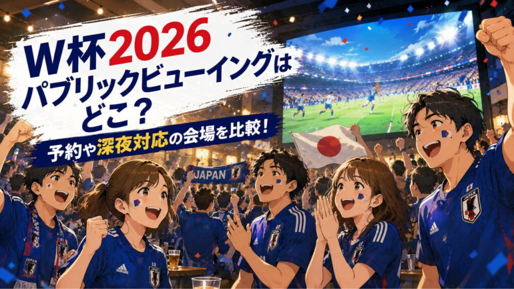 ワールドカップ2026のパブリックビューイングはどこ？予約や深夜対応の会場を比較のアイキャッチ
