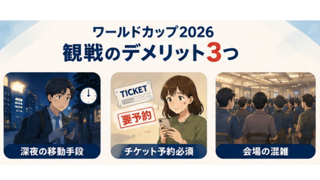 ワールドカップ2026観戦のデメリット3つの見出し画像