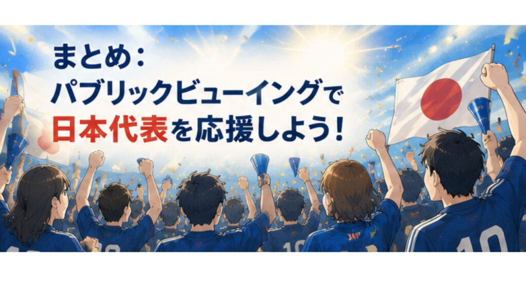 まとめ:パブリックビューイングで日本代表を応援しようの見出し画像