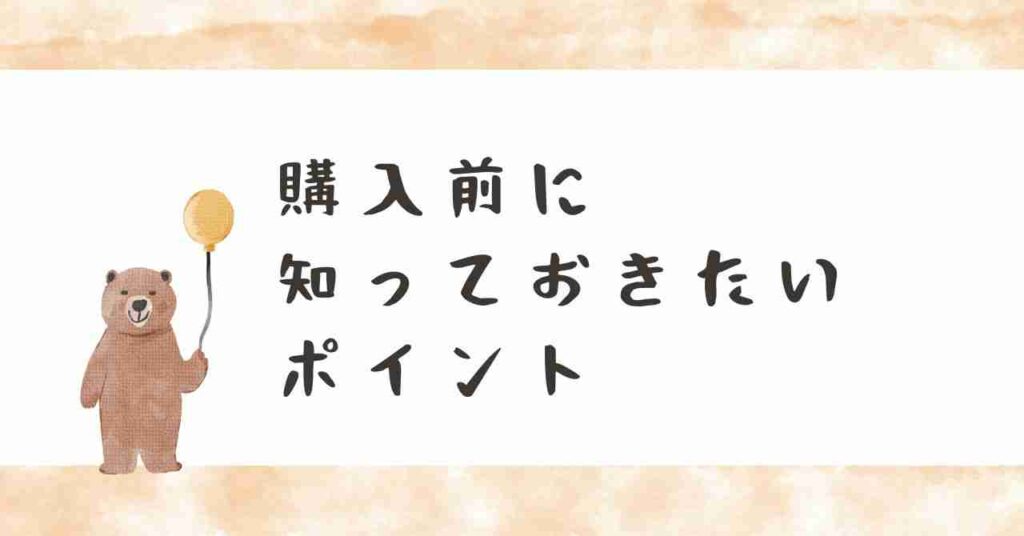 購入前に知っておきたいポイント見出し画像